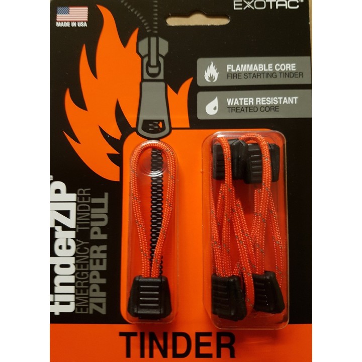 EXOTAC tinderZIP orange blister 5 pack EDC fire starting kit