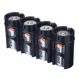 Powerpax Storacell Slimline C Cell Battery Caddy Black