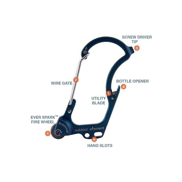 firebiner by outdoor element features multi tool