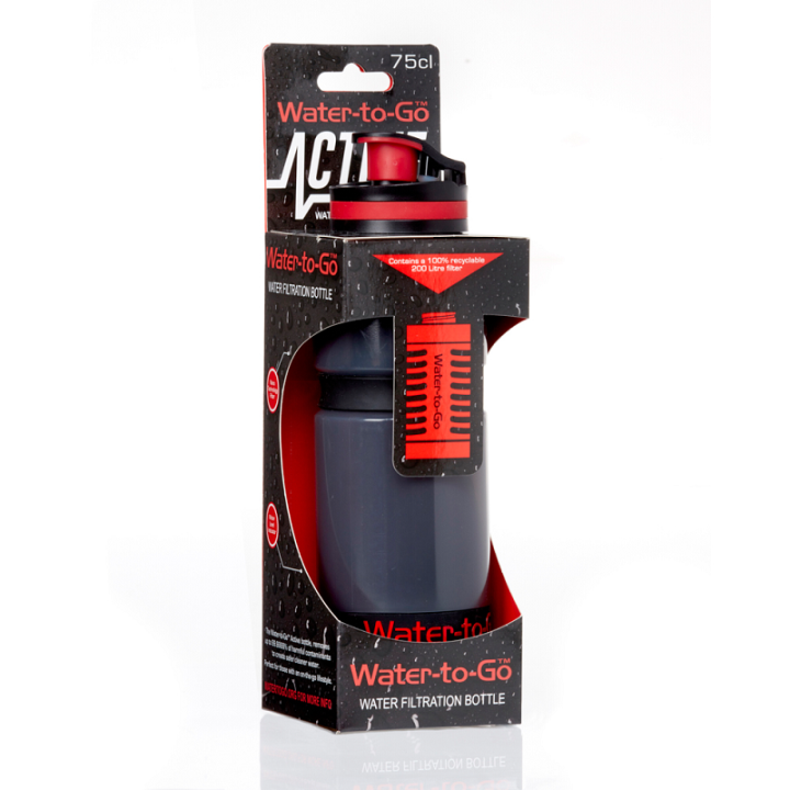 Water To Go Active Bottle 750ml 75cl.  Safe water on the move