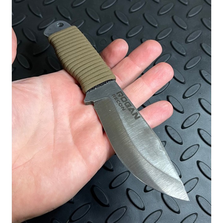 ROGAN RECON knife coyote wrap in hand