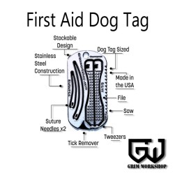 Grim Workshop - First Aid Emergency Dog Tag Necklace Description and functions