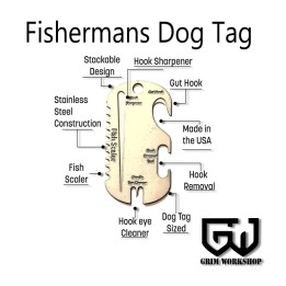 Grim Workshop - Fisherman's Dog Tag : Fishing Multi Tool Necklace  detail
