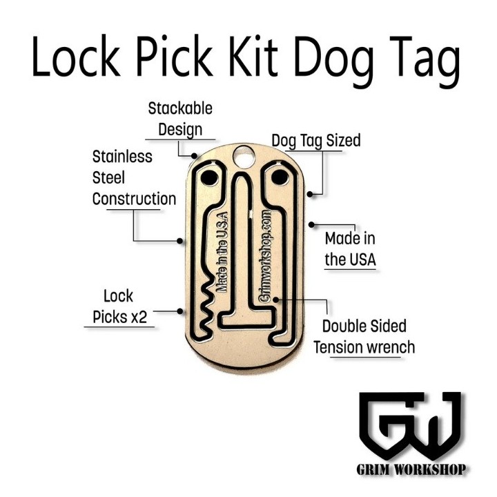 Grim Workshop - Lockpick Dog Tag: Lock Pick Necklace