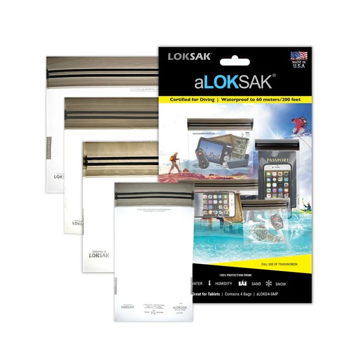 aLOKSAK Waterproof Bag aLOK4-SMP small multipack set pack of four