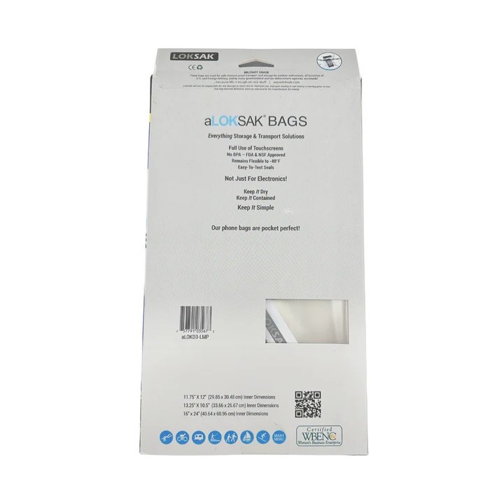 aLOKSAK Waterproof Bag aLOK4-LMP large multipack set pack of three rear of pack