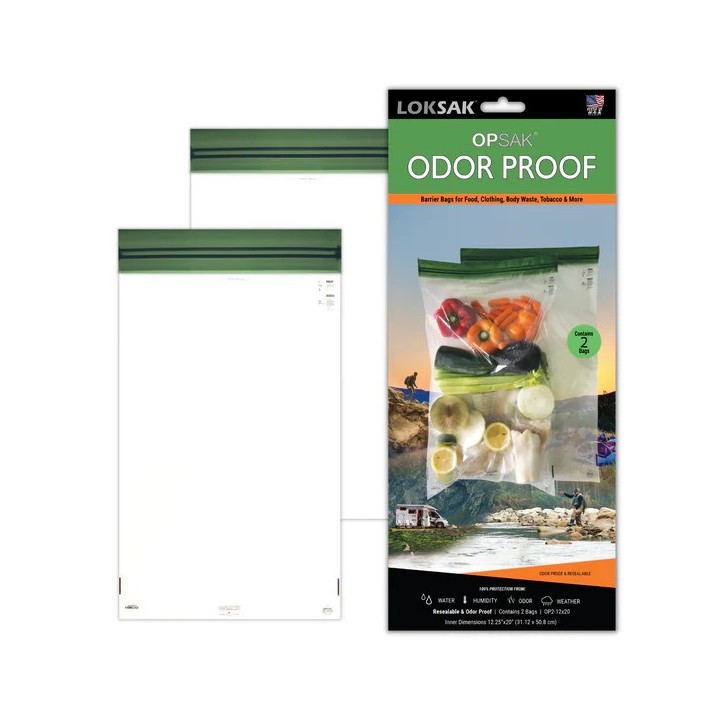 LOKSAK - OPSAK OP2-12x20 Odorproof Dry  bag resealable Recyclable storage bags 12x20